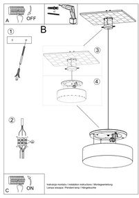 Csillár zsinóron ARENA 35 2xE27/60W/230V fekete