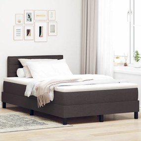 Box Spring Ágy Matraccal Sötétbarna 120x190 cm Szövet