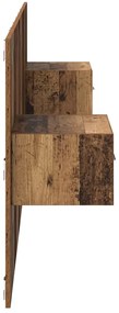 Fejtámla Szekrénnyel fiókkal fejtámlával 3 pcs Öreg fa Faanyag