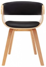 vidaXL fekete hajlított fa és műbőr étkezőszék