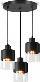 Mennyezeti LĂĄmpa FĂŒggĆ CsillĂĄr Dual Glass 568-EZ3 Led E27 Black Edition