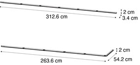 Modern fekete sínrendszer 1 fázisú 300cm - Iconic
