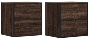 2db barna tölgy színű fali éjjeliszekrény 40 x 31 x 39,5 cm
