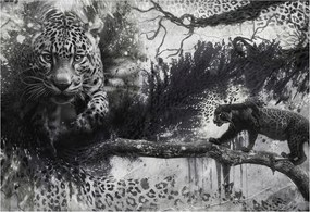 Divatos 3D fali tapéta Leopárd absztrakt 152x104 Ragasztóval