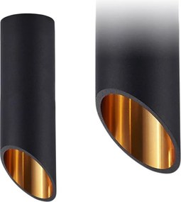 Spot Mennyezeti Lámpa Fényszóró Fekete 20 cm Cső Fekete-arany Függeszték GU-10