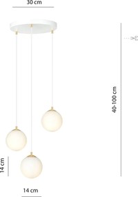Emibig modern függeszték royal fehér arany emi1244/3