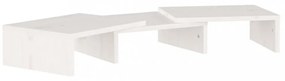 fehér tömör fenyőfa monitorállvány 60 x 24 x 10,5 cm