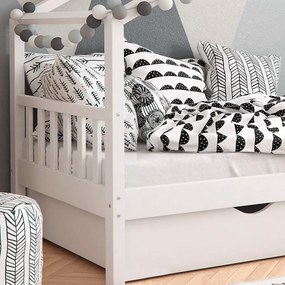 Ágy 2 konténerrál, fehér, ELISIA