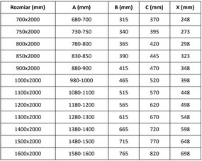 Mexen Velar, nyitható tolóajtó 70x200 cm, 8mm átlátszó üveg, arany fényes, 871-070-000-01-50