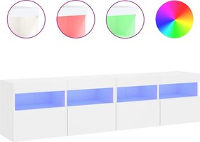 vidaXL 2 db fehér falra szerelhető TV-szekrény LED-del 80 x 30 x 40 cm