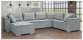 Univerzális, kihúzható U-alakú sarokgarnitúra LONDON, szürke