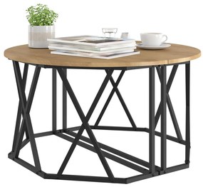 Kávézóasztal Kézműves Tölgy 31.5x31.5x16.5 inch Mérsékelt Fa