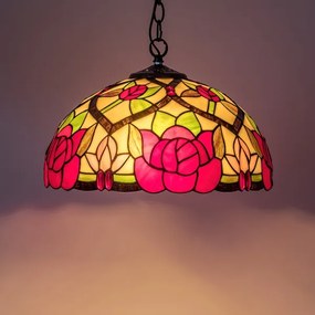 Brilagi - Tiffany-stílusú vitrázs csillár láncon GARLAN 2xE27/60W/230V