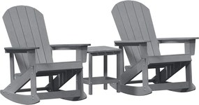 vidaXL Kerti lounge szett 3 pcs Világosszürke HDPE