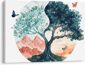 Kép – Akvarellfa tele élettel (70x50 cm)