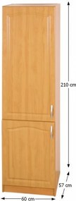 Hűtőgép szekrény elem, éger, balos, LORA MDF NEW KLASIK S60LO