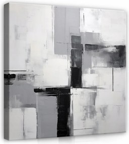 Vászonkép Absztrakt Szürke Fekete Négyzet Vászon Fal Nappali 80x80