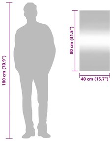 téglalap alakú üveg falitükör 40 x 80 cm