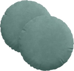 vidaXL Ülőpárnák 2 pcs Tengeri Zöld Ø 40 x 13 cm Bársony