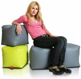 Babzsák zsámoly Cube S öko-bőr TiaHome - Sárga