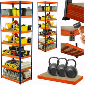 Tárolószekrény fém állvány Helios 270x75x30cm 7Px350kg Tömör Magas