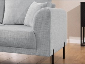 Világosszürke zsenília sarokkanapé (bal oldali-L alakú) Mauris – Ropez