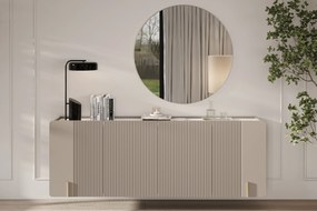 Malmi négyajtós függő komód - 200 cm - kasmír / crema bianca / arany elemek