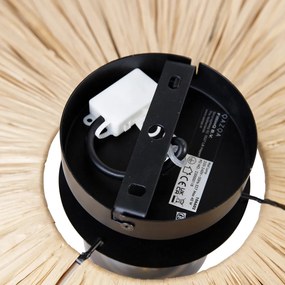 Rusztikus fali lámpa fekete kötéllel 45 cm - Leia