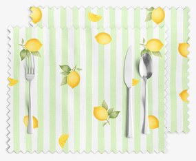 Goldea teflonbevonatú reggeliző alátét - citromok zöld csíkos alapon - 2db 30 x 40 cm