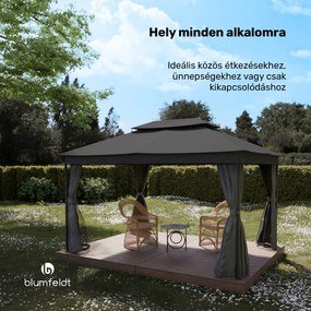 Blumfeldt Mondo Dual pavilon 3x4 dupla tetővel és szúnyoghálóval