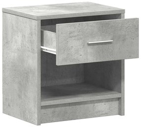 2 db betonszürke éjjeliszekrény fiókkal 39x28x41 cm