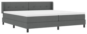 Sötétszürke Boxspring Ágy, 200x200 cm, Anyag
