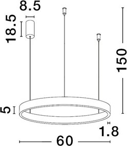 Függeszték Arany ELOWEN NOVA LUCE 9345661