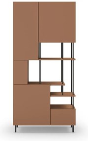 Téglavörös könyvespolc 84x175 cm Perla – Marckeric