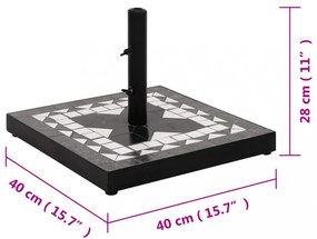 fekete és fehér négyzet alakú napernyő talp 12 kg