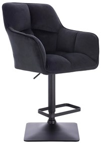 HR550KW Fekete modern velúr szék fekete lábbal