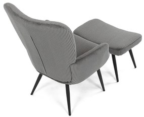 Pihenőfotel lábtartóval L7285 GREY6, szürke