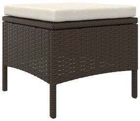 2 személyes barna polyrattan kerti kanapé asztallal/székkel