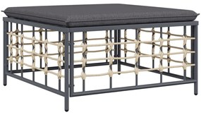 vidaXL 10 részes antracitszürke polyrattan kerti ülőgarnitúra párnával