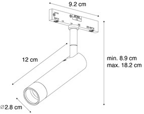Modern Slimline Uzzy spotlámpa bézs és fekete színben, 1 fázisú sínrendszerhez