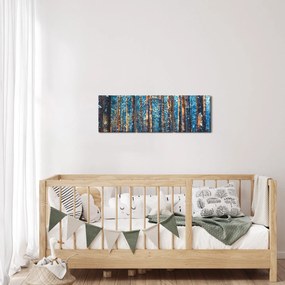 Kép - téli erdő (órával) (90x30 cm)