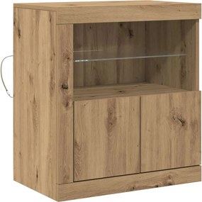 vidaXL LED tálaló LED -es lámpákkal Barna 60,5 x 37 x 67 cm Faanyag