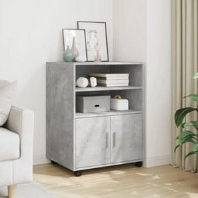 betonszürke szerelt fa kerekes szekrény 60 x 48 x 81 cm
