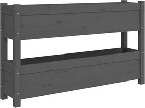 vidaXL szürke tömör fenyőfa növénytartó 112x25x66 cm