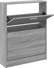 vidaXL szürke sonoma színű szerelt fa cipősszekrény 59x17x81 cm