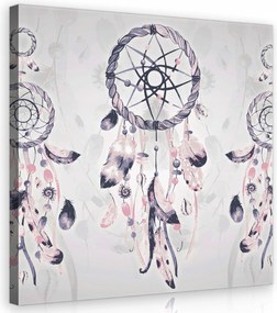 Vászonkép 40x40 Álomfogó tollak bohém gyöngyök boho-chic nyugodt finom