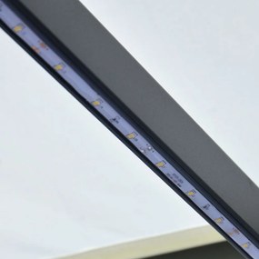 krémszínű kézzel kihúzható LED-es napellenző 300 x 250 cm