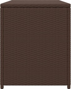 Barna Polyrattan Kerti Tárolóláda 120 X 50 X 60 Cm