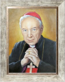 Stefan Hímzett Vallásos Vászonkép Fehér Díszített Keretben 30X40