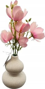 Művirág kerámia kaspóban Dekoráció 27 cm Cosmea rózsaszín